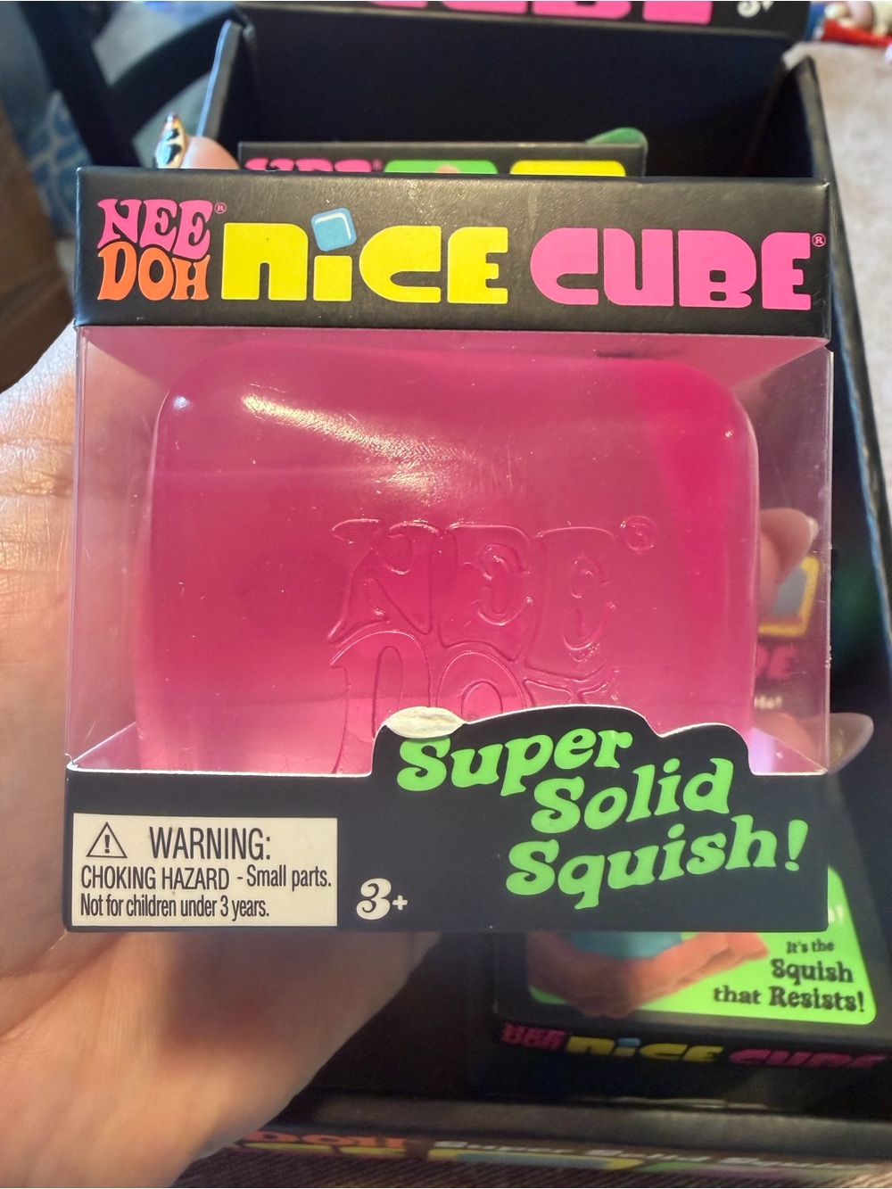 Nee Doh Nice Cube Super Solid Squish - Pink
